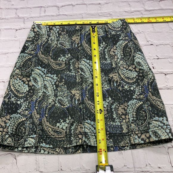 Free People Women Paisley Mini Skirt Size 4 Back Zip Cotton Blend B208 -2 - Picture 3 of 11